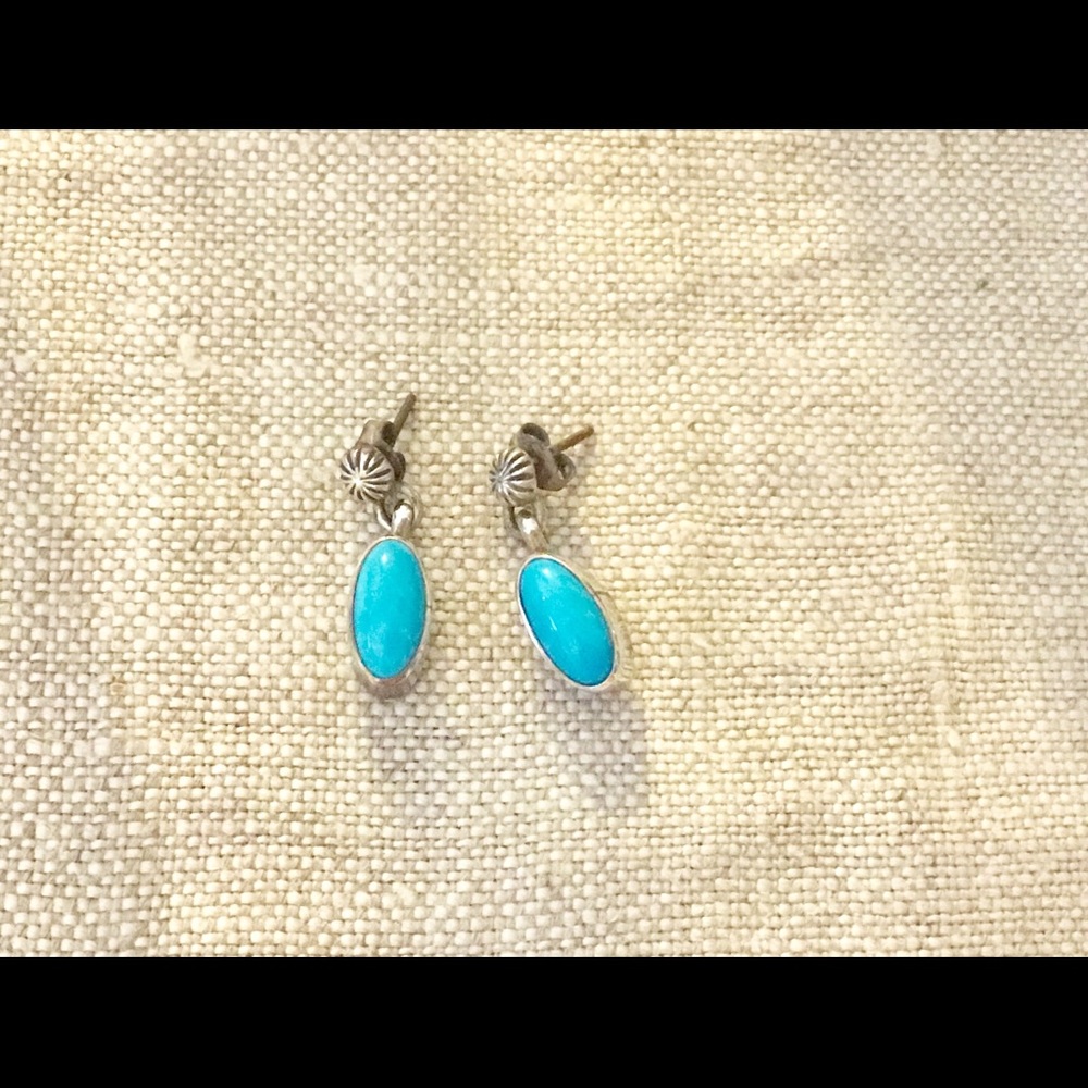 Beautiful turquoise sterling silver earrings